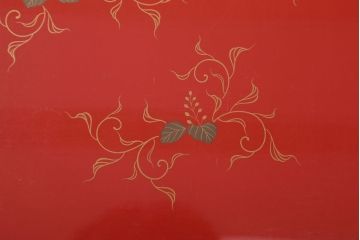 和製アンティーク 昭和十四年　輪島塗　桐蒔絵朱塗本膳4客セット