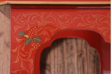 和製アンティーク 昭和十四年　輪島塗　桐蒔絵朱塗本膳4客セット