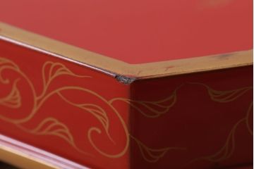 和製アンティーク 昭和十四年　輪島塗　桐蒔絵朱塗本膳4客セット