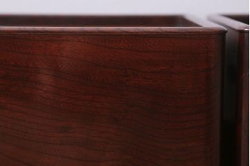 アンティーク雑貨　古民具・骨董　漆塗り!古い欅材のアンティーク角火鉢2つセット