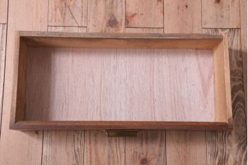 レトロ家具　昭和レトロ　古い木のシンプルな薄型サイドテーブル(平机・コンソールテーブル)