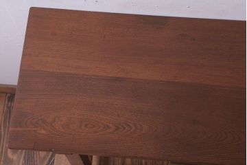 レトロ家具　昭和レトロ　古い木のシンプルな薄型サイドテーブル(平机・コンソールテーブル)