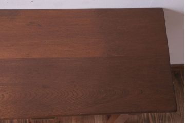 レトロ家具　昭和レトロ　古い木のシンプルな薄型サイドテーブル(平机・コンソールテーブル)