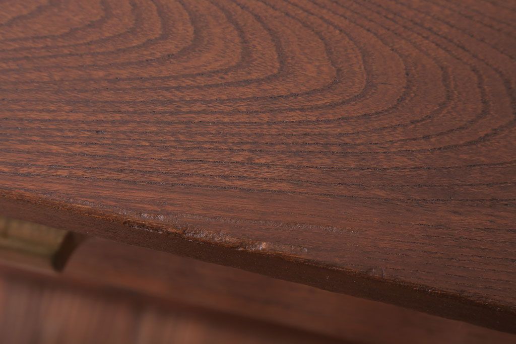 レトロ家具　昭和レトロ　古い木のシンプルな薄型サイドテーブル(平机・コンソールテーブル)