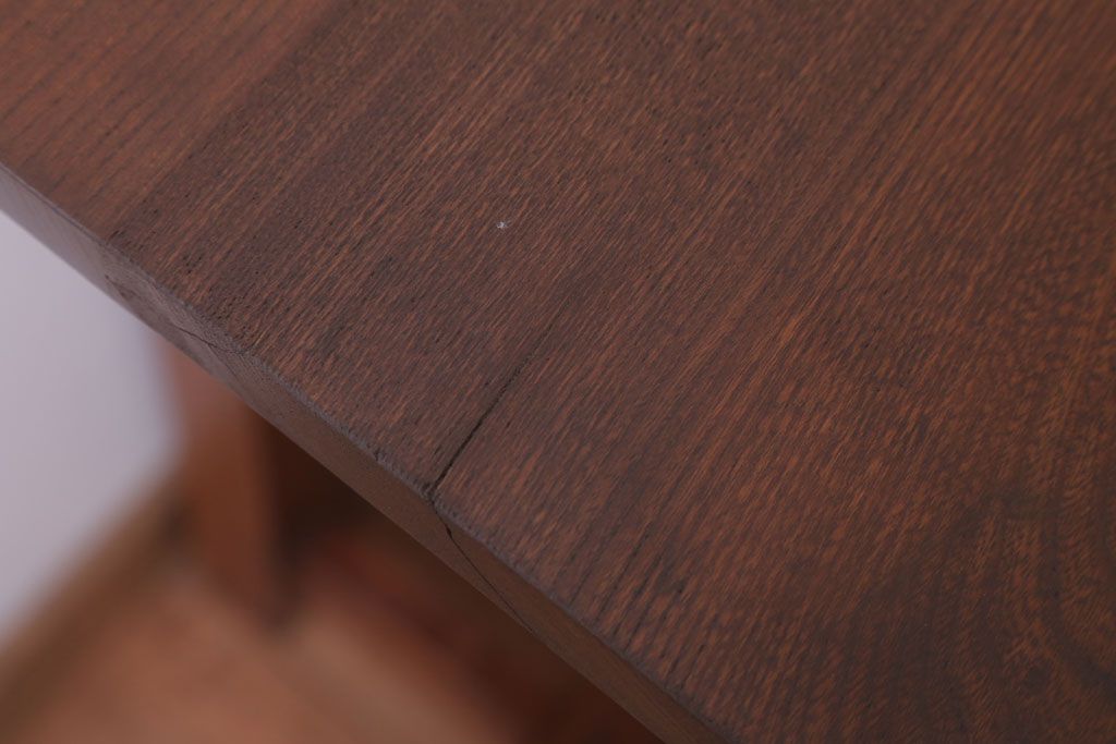 レトロ家具　昭和レトロ　古い木のシンプルな薄型サイドテーブル(平机・コンソールテーブル)