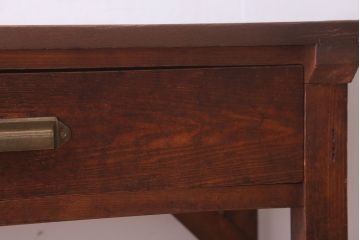 レトロ家具　昭和レトロ　古い木のシンプルな薄型サイドテーブル(平机・コンソールテーブル)