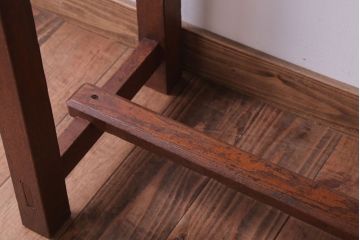 レトロ家具　昭和レトロ　古い木のシンプルな薄型サイドテーブル(平机・コンソールテーブル)