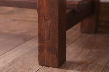 レトロ家具　昭和レトロ　古い木のシンプルな薄型サイドテーブル(平机・コンソールテーブル)