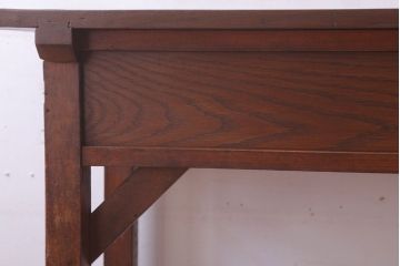 レトロ家具　昭和レトロ　古い木のシンプルな薄型サイドテーブル(平机・コンソールテーブル)