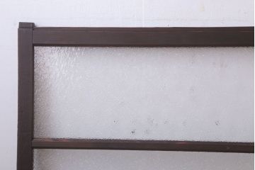 アンティーク　レトロな古い木味のダイヤガラス入り引き戸2枚セット(窓)