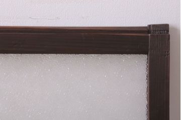 アンティーク　レトロな古い木味のダイヤガラス入り引き戸2枚セット(窓)