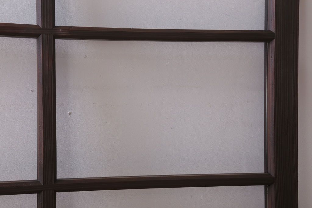 アンティーク　レトロな古い木味のガラス戸2枚セット(窓)