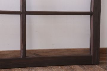 アンティーク　レトロな古い木味のガラス戸2枚セット(窓)