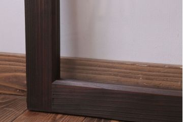 アンティーク　レトロな古い木味のガラス戸2枚セット(窓)