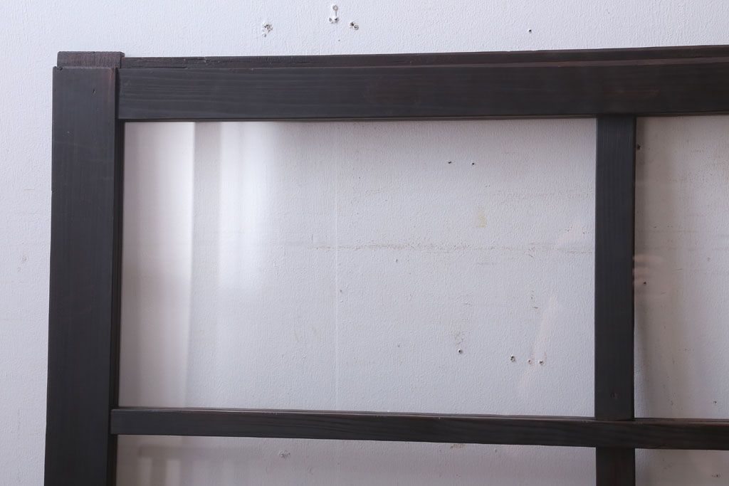 アンティーク　レトロな古い木味のガラス戸2枚セット(窓)