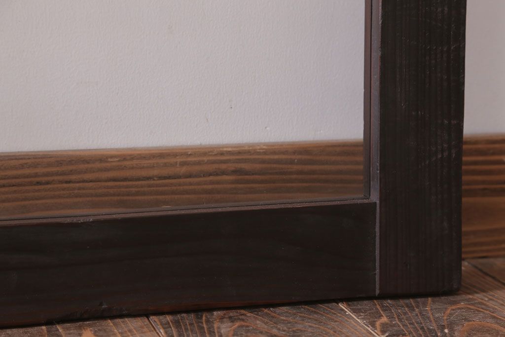 アンティーク　レトロな古い木味のガラス戸2枚セット(窓)