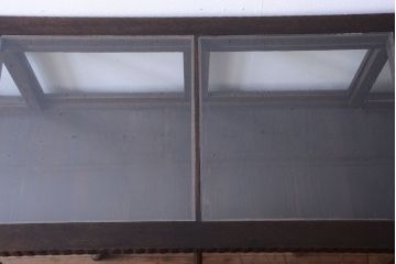 アンティーク家具　大正ロマン　古いタバコ屋のモダンな脚付きアンティークガラスケース(2)