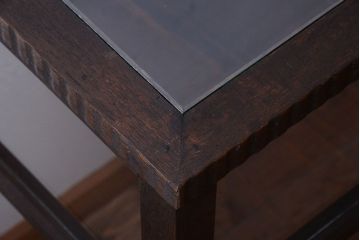 アンティーク家具　大正ロマン　古いタバコ屋のモダンな脚付きアンティークガラスケース(2)