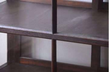 アンティーク家具　大正ロマン　古いタバコ屋のモダンな脚付きアンティークガラスケース(2)