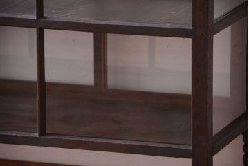 アンティーク家具　大正ロマン　古いタバコ屋のモダンな脚付きアンティークガラスケース(2)