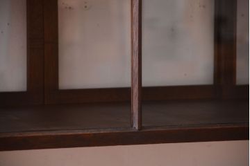 アンティーク家具　大正ロマン　古いタバコ屋のモダンな脚付きアンティークガラスケース(2)