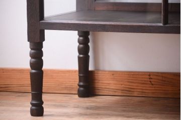 アンティーク家具　大正ロマン　古いタバコ屋のモダンな脚付きアンティークガラスケース(2)