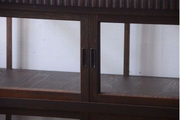 アンティーク家具　大正ロマン　古いタバコ屋のモダンな脚付きアンティークガラスケース(2)