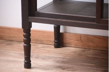 アンティーク家具　大正ロマン　古いタバコ屋のモダンな脚付きアンティークガラスケース(2)