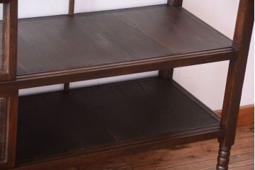 アンティーク家具　大正ロマン　古いタバコ屋のモダンな脚付きアンティークガラスケース(2)