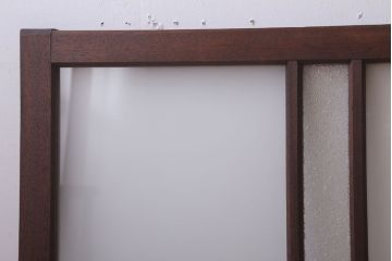 昭和レトロ　ダイヤガラス・すりガラス入り!古い木製の明り取り(1)