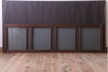 昭和レトロ　ダイヤガラス・すりガラス入り!古い木製の明り取り(2)