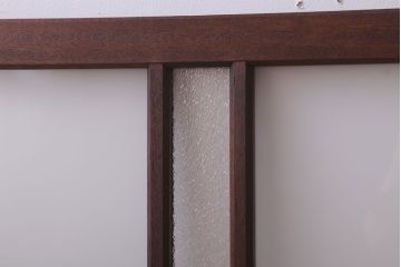 昭和レトロ　ダイヤガラス・すりガラス入り!古い木製の明り取り(2)