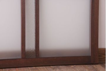 昭和レトロ　ダイヤガラス・すりガラス入り!古い木製の明り取り(2)