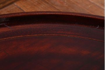 古民具・骨董　大正〜昭和期　欅一枚板!刳り貫き丸盆(1)