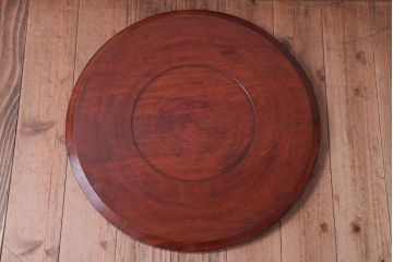 古民具・骨董　大正〜昭和期　欅一枚板!刳り貫き丸盆(1)