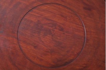 古民具・骨董　大正〜昭和期　欅一枚板!刳り貫き丸盆(1)