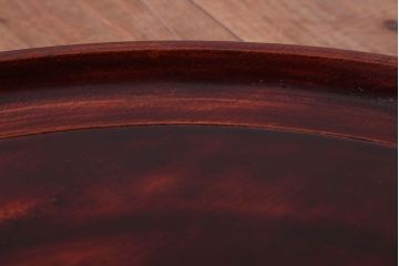 古民具・骨董　大正〜昭和期　欅一枚板!刳り貫き丸盆(2)