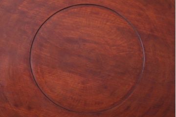 古民具・骨董　大正〜昭和期　欅一枚板!刳り貫き丸盆(2)