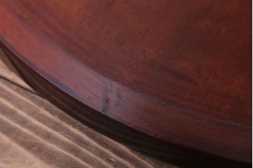 古民具・骨董　大正〜昭和期　欅一枚板!刳り貫き丸盆(2)