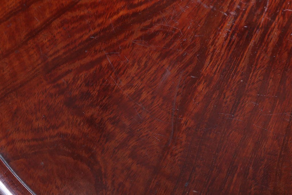 古民具・骨董　大正〜昭和期　欅一枚板!刳り貫き丸盆(3)