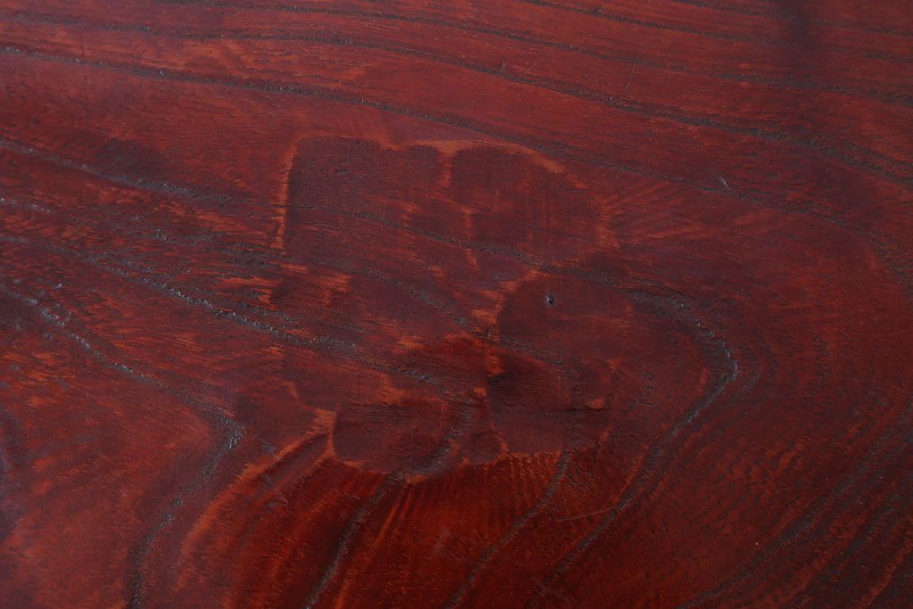 古民具・骨董　大正〜昭和期　欅一枚板!刳り貫き丸盆(3)