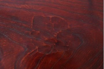 古民具・骨董　大正〜昭和期　欅一枚板!刳り貫き丸盆(3)