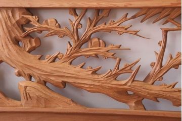 和製アンティーク　竹梅の彫刻が美しい欄間