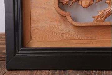 和製アンティーク　竹梅の彫刻が美しい欄間