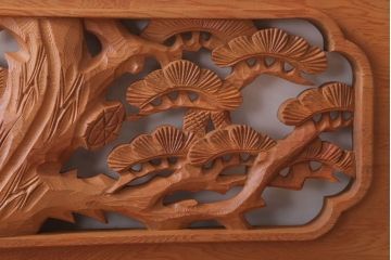 和製アンティーク　松竹の彫刻が美しい欄間