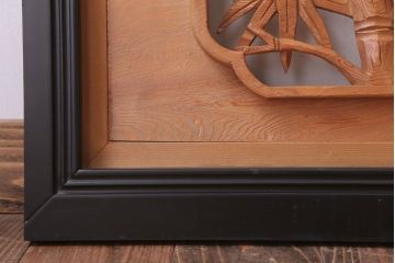 和製アンティーク　松竹の彫刻が美しい欄間