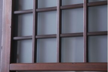 古民具・骨董　すりガラス入り!アンティークガラス戸2枚セット