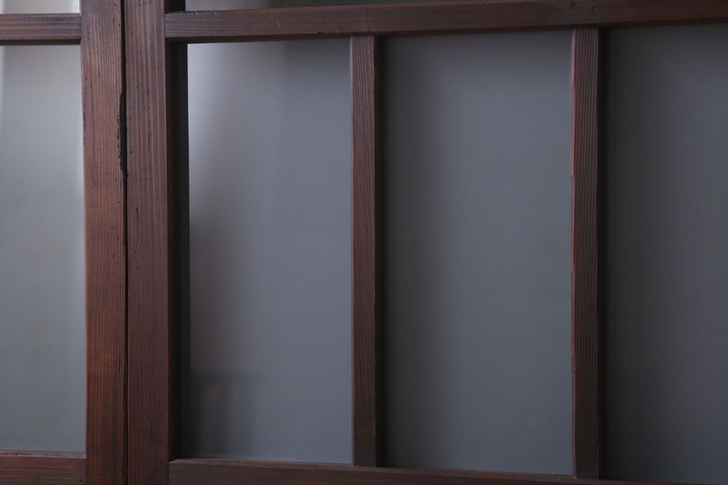 古民具・骨董　すりガラス入り!アンティークガラス戸2枚セット