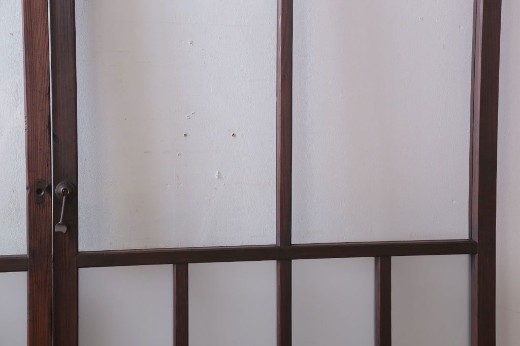 古民具・骨董　すりガラス入り!アンティークガラス戸2枚セット