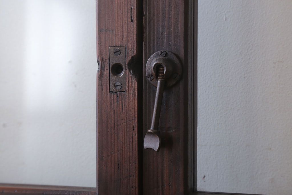 古民具・骨董　すりガラス入り!アンティークガラス戸2枚セット